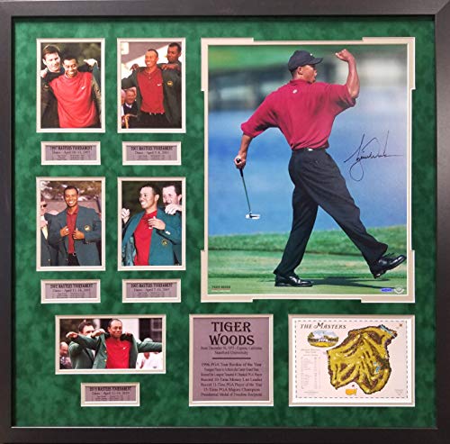 Tiger Woods PGA Golf Double Matted 8x10 Photograph Talking with Arnold Palmer