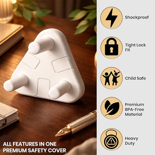 Image of Storite 10-Piece Baby Proof Socket Plug Covers & Switch Board Cover | Kids Safety, Electric Socket Protector, Child-Safe Dummy Plug Guards, Baby Safety Products for Home, White
