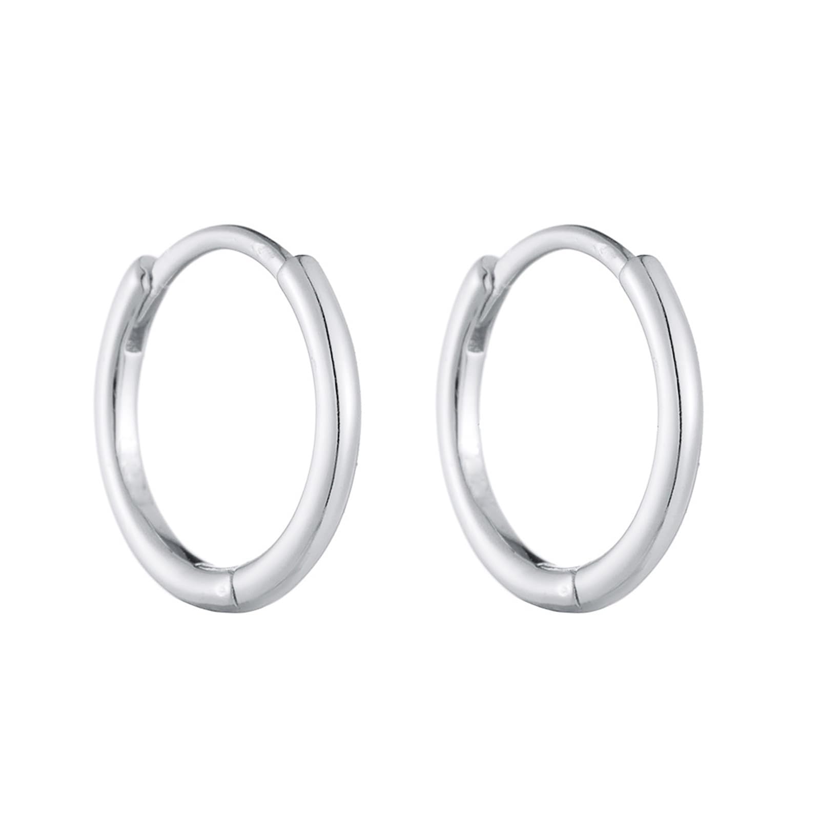 Prawdziwa biżuteria kolczyki białe złoto Au750, 7 mm Creole Hoop delikatne kobiety 18K