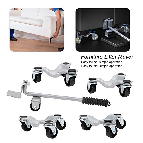 Kit de déménagement et élévateur de meubles 5 en 1 avec 4 curseurs, chariot de meubles
