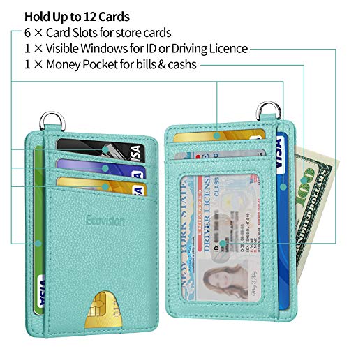 Image of Slim Minimalist Front Pocket Wallet, RFID Blocking Credit Card Holder Wallet with Detachable D-Shackle for Men Women