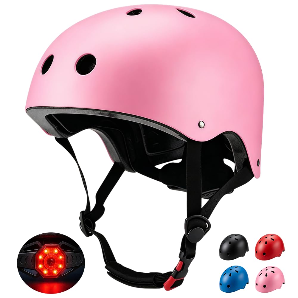 Kids Bike Helmet with Light 50-58cm, Kids Helmet Age 3-14