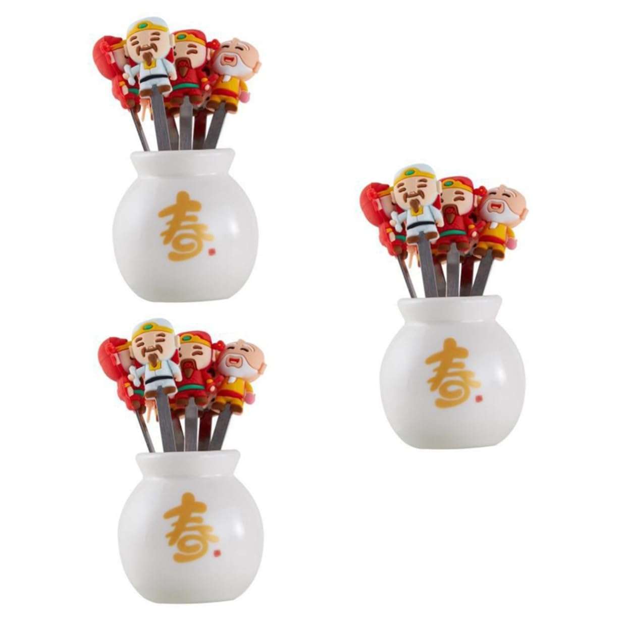 BESTonZON 3sets Forchette Acciaio Inossidabile Per Frutta e Mini Dolci Forchettine Eleganti Per Dessert e Antipasti Per Capodanno Cinese e Feste Pratiche e Resistenti