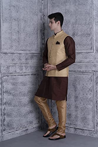 Image of Uri and MacKenzie Men's Silk Blend Kurta Pajama with Designer Ethnic Nehru Jacket /Modi Jacket