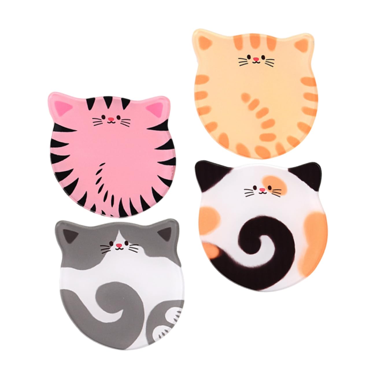 BESTOYARD 16piezas Posavasos Acrílicos Diseño De Gato Antideslizantes para Bebidas Café y Cerveza Decoración Moderna para