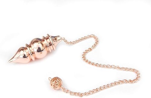 Miniatura 1 de Péndulo abierto con punta de cono de metal de cobre de diseño único. Péndulo Reiki curativo para adivinación y divinación.