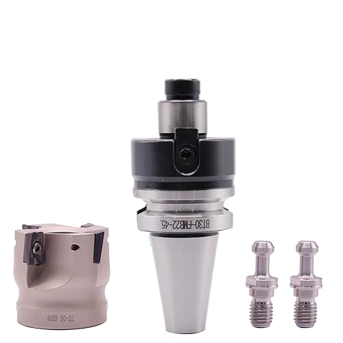Miniatura 4 de BT30-FMB22-45 Fresa de extremo de vástago y fresado CNC 400R de 1.969 in con 10 piezas de insertos de carburo negro APMT1604, 2 pernos de tracción