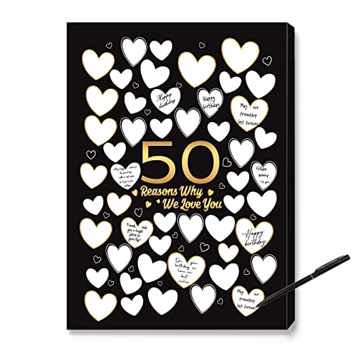 JANLAN 50 Reason Why We Love You Wall Decor,50th Birthday