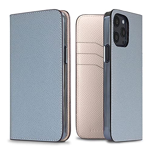 BONAVENTURA ボナベンチュラ 【MagSafe対応】ノブレッサ ダイアリーケース [iPhone 13 Pro, ブルーリン × ホワイト] BODN13P-BNWH iPhone 13 Proケース