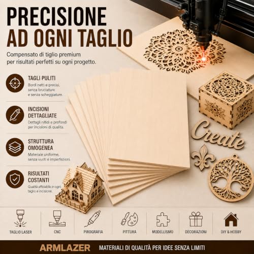 Miniatura 3 de Armlazer Contrachapado A4 300 X 210 4 Mm, 10 Unidades, Paneles De Madera, Pirografía, Tabla Modelo Casa, Bricolaje Hecho A Mano, Contrachapado Para La Ceatividad, Hojas De Contrachapado Para Corte