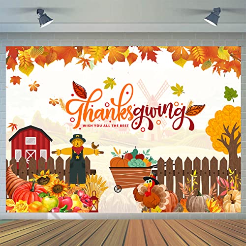 CYLYH 2,1 x 1,5 m Cartoon Herbst Ahorn Waldblätter Kürbis Party Hintergrund Thanksgiving Party Supplies Bauernhof Ernte Event Banner Babyparty Thanksgiving Foto Hintergrund D583
