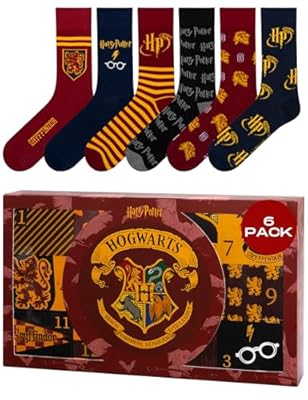 soxo - Wizarding World Harry Potter Calcetines Hombre Regalos Originales Para Mujer 6 Pares 40-45 Hogwarts 6 Pares