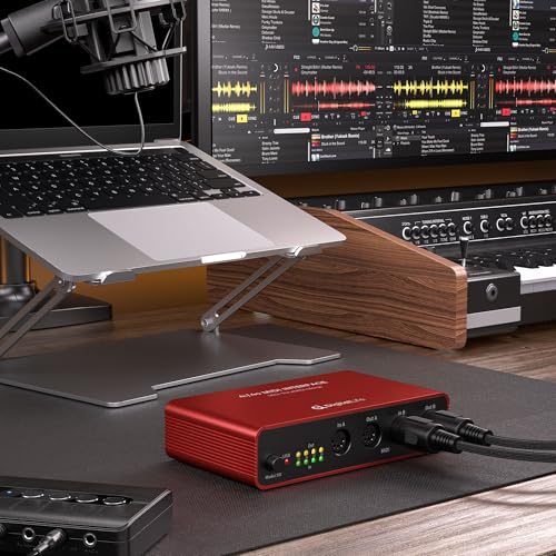 Image of DigitalLife Quad-I /O | 4-In /4-Out MIDI Merge & Thru Box (Metal, Red) | Standalone Routing With 8x Status LEDs. Seamlessly Merge Or Split MIDI Signals. Optimized Performance For MIDI Setup