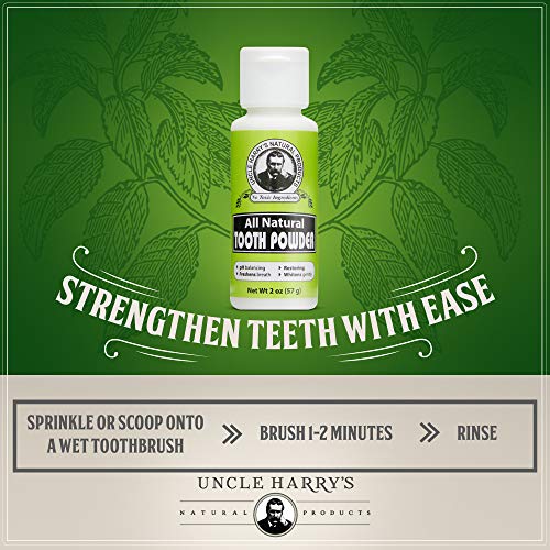 Uncle Harry's Remineralizing Tooth Powder | All Natural Enamel Support & Whitening Toothpaste For Sensitive Teeth | Powder Toothpaste For Fresh Breath #TOP5
