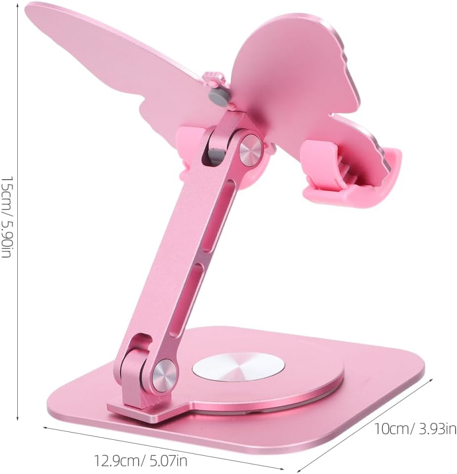 OSALADI Adjustable Foldable Phone Stand for Desk with 360 Rotation Portable Aluminum Alloy Mobile Phone Holder Compatible with Various Cellphones