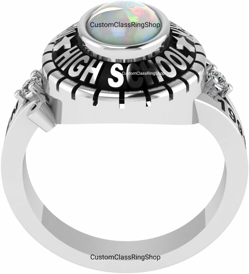 Class of 2025,2026,2027 OPAL Classring,Best Stone Custom School Class ring jewelry for woman in silver 925