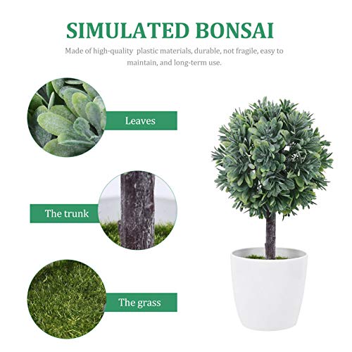 Angoily Mini Plantas Artificiais Realistas Falso Vaso de Plantas Planta Bonsai Pequeno Falso Artific