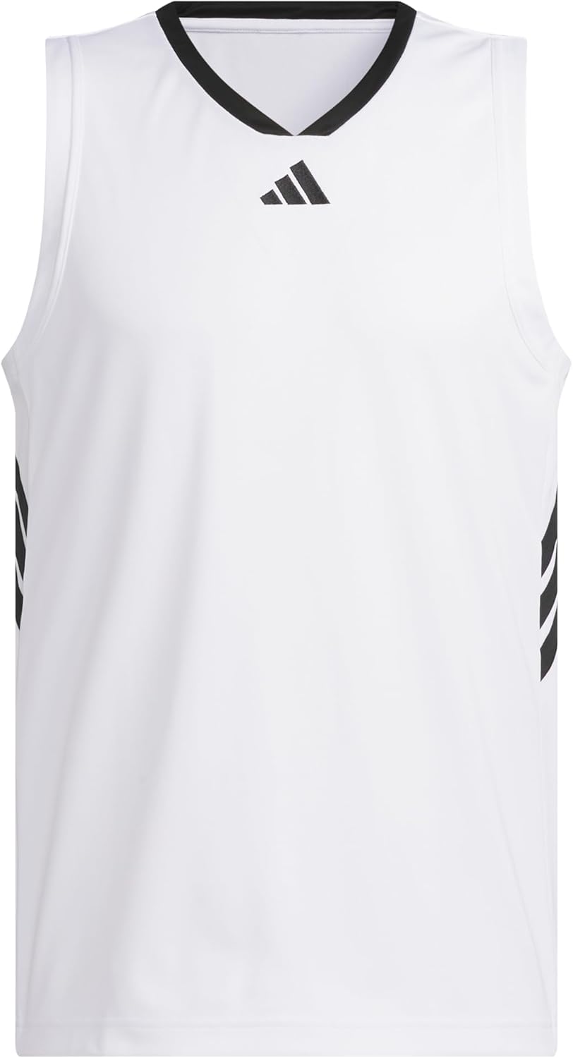 adidas Mens Basketball Legends 3-Stripes Tank Top
