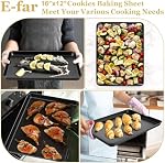 E-far 16x12 Feuille de cuisson de pouce, plaque de cuisson pour fours de cuisson torréfiés, bakeware en métal en acier au carbone pour steak à rouleaux de gelée, non toxique & Résistant à la distorsion, facile à nettoyer