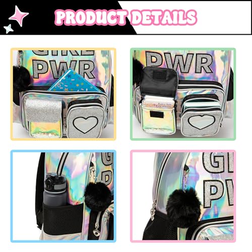 Image of HTgroce Rolling Backpack with Wheel,School Backpack for Kids Girl Roller Schoolbag Wheeled Backpacks Set Carry-on Luggage,Black