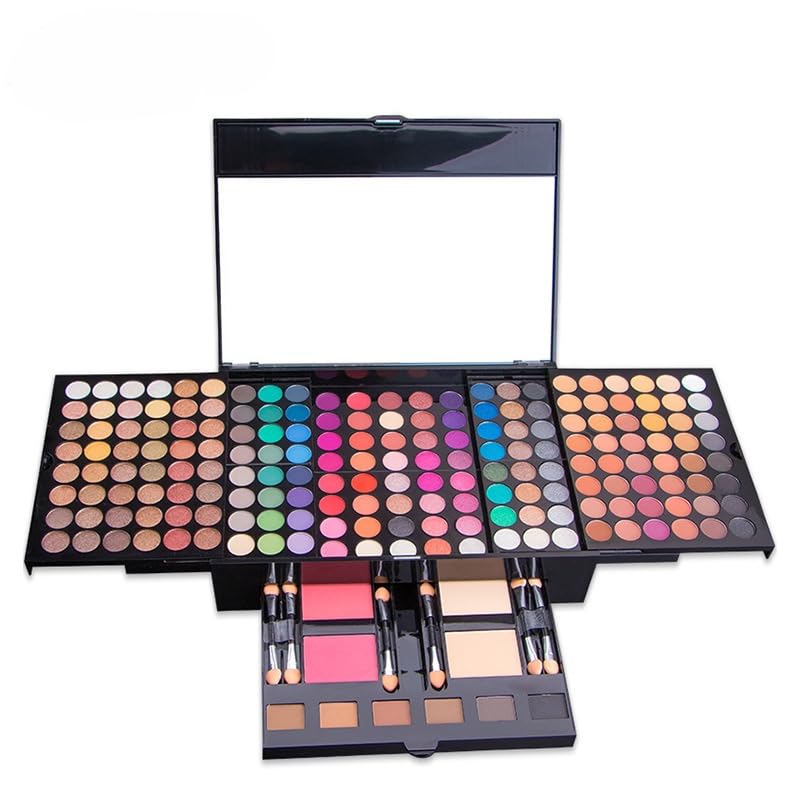 194-Shade Professional Makeup Palette – Earthy Tone Matte Shimmer Eyeshadow, Contour Blush Eyebrow Powder for Full Face Makeup