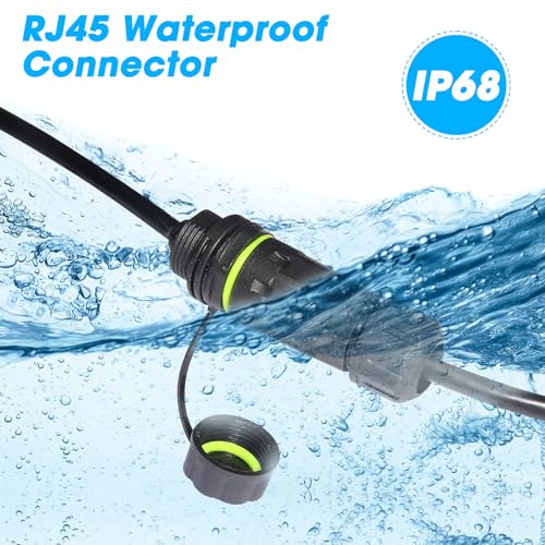 Conector impermeable RJ45 Cat6 macho a hembra 2 piezas miniatura 5