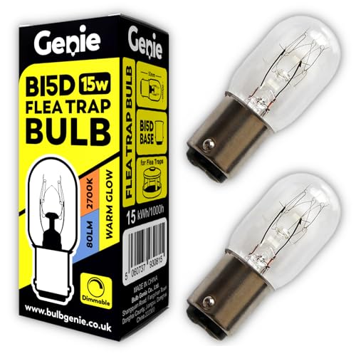 Flea Lamp Light Bulbs (Pack of 2) 15W 230V for Zero in STV020 Zero-in STV022 Zeroin ZER019 ZER020 and Gotcha Flea Killer Trap (15, Watts)