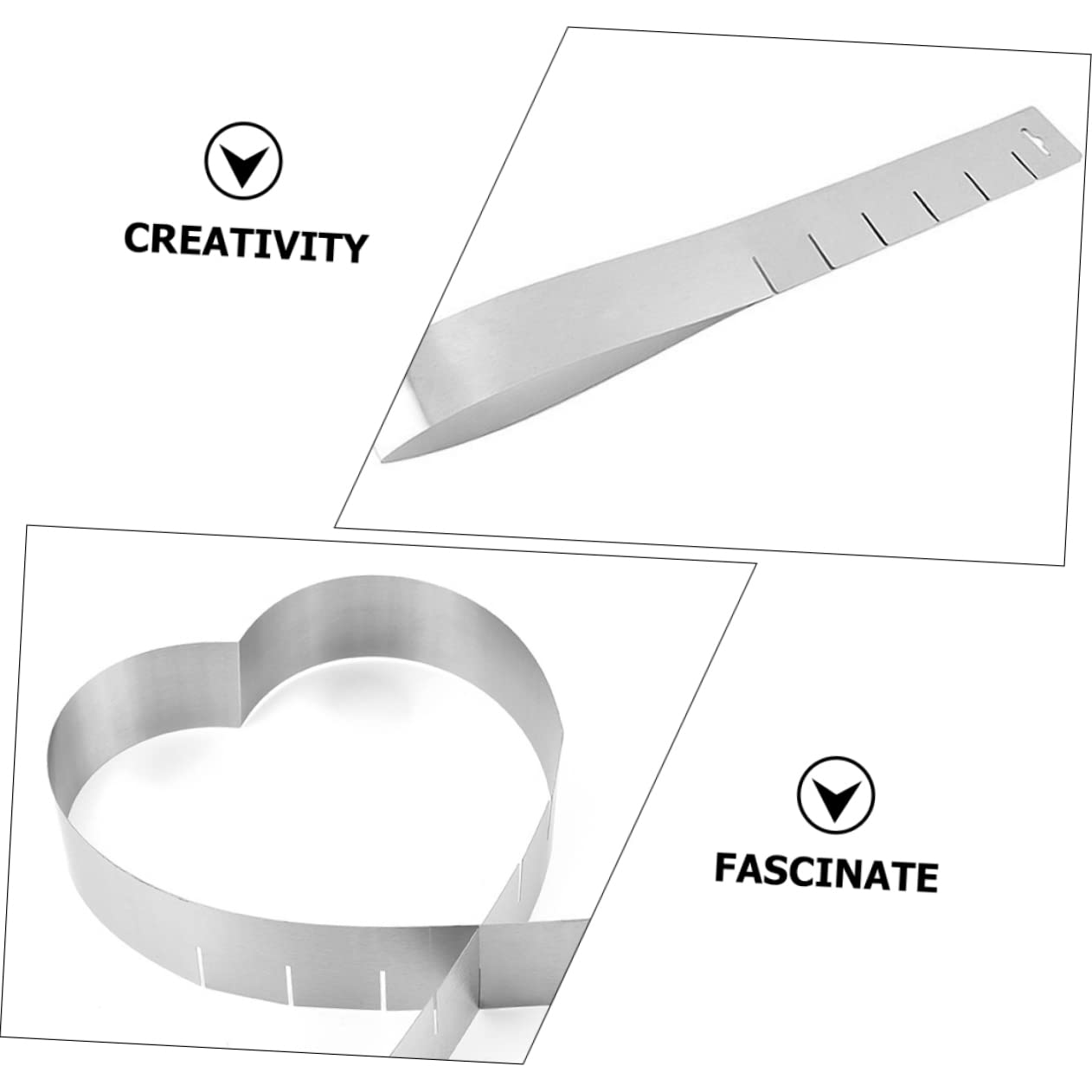 Hemobllo Heart Shaped Adjustable Mousse Ring Mold Professional Baking Tool for Cake Decorating Non Stick Stainless Steel Reusable Bakeware for Home Baking Supplies