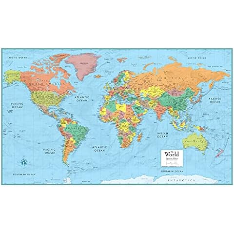 Swiftmaps 32" x 50" RMC Large World Wall Map Poster - Laminated Rolled (32x50 Signature World) Cover