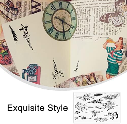 Plant Style Clear Stamps Leaves Flowers Pattern Rubber Stamps Transparent Rubber Stamp Tools for DIY Card, Scrapbooking Making