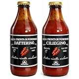 DOMERA Salsa di Pomodoro Datterino - Ciliegino 6 da 330g – 100% Italiano – Bottiglia in Ve...