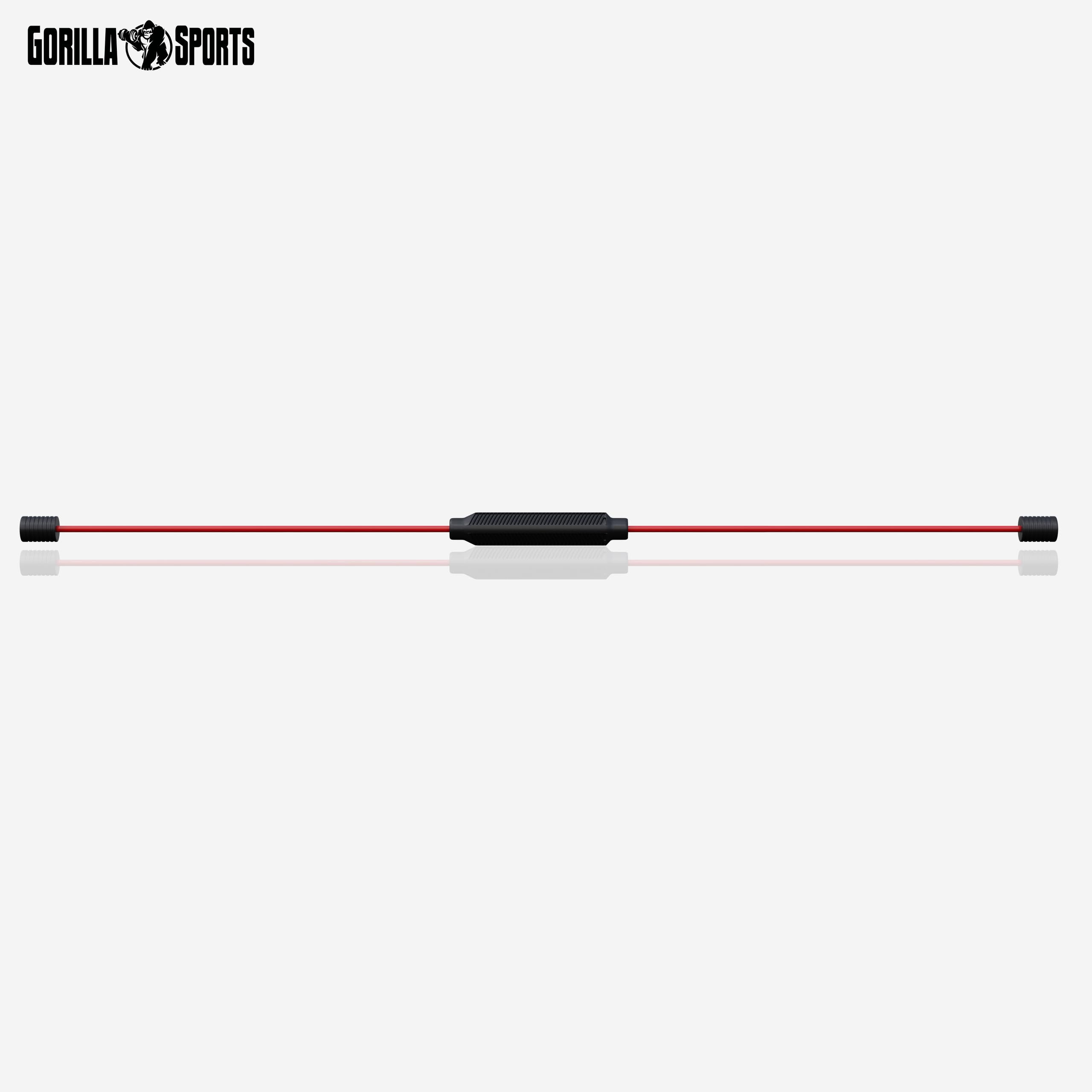 Gorilla Sports® Barre Vibrante - Flexible, Longueur 160 cm, Elastique, Oscillante, Rouge - Barre Flexible, Fitness Swingstick, La Musculature, Sport Fibre, pour Entraînement, Tout Le Corps, Yoga