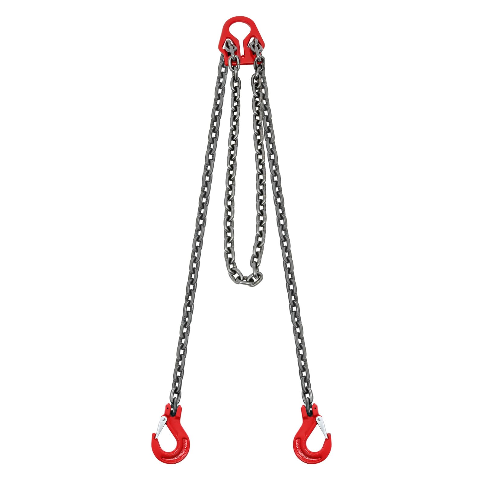 CUBELLIN Chain Sling 1/4 Inch X 10Ft Lifting Chain with Hooks Steel Chain Sling 3T Lifting Chain Length Adjustable Chain Sling with 4 Legs Grab Hooks for Lifting