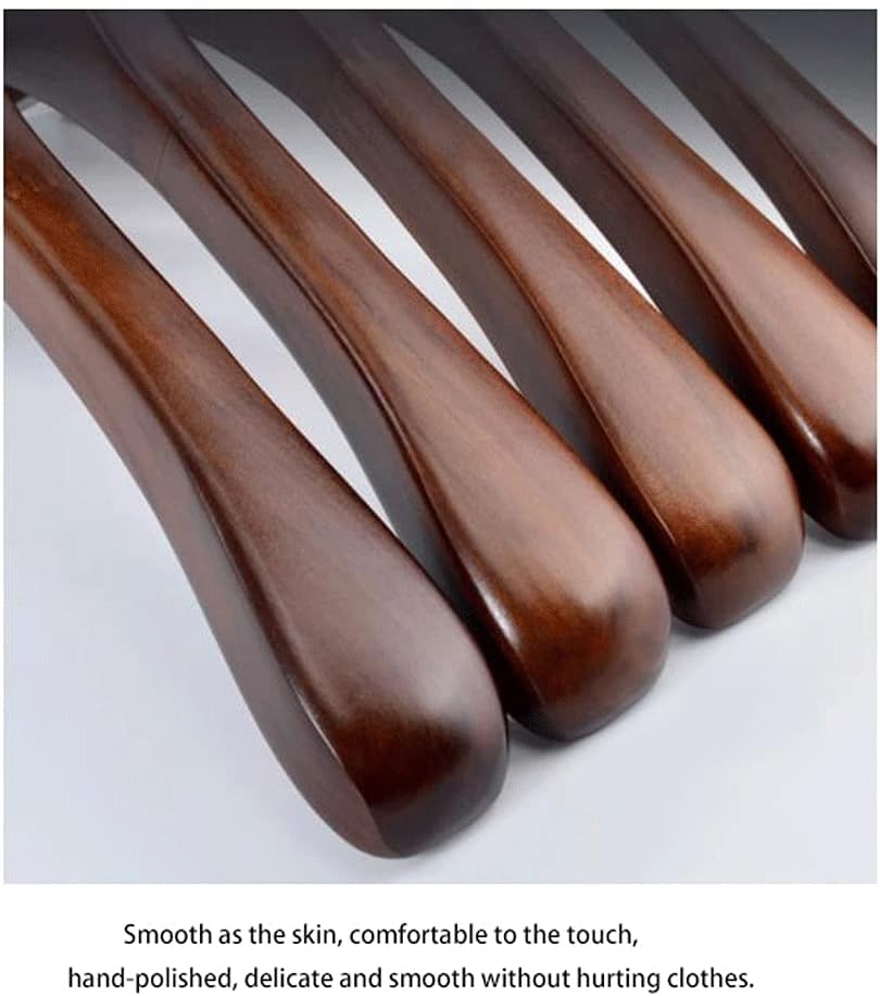 Solid Wood Wide Shoulder Clothes Hangers - Stylish Brown Suit Hanger for Home and Hotel Use