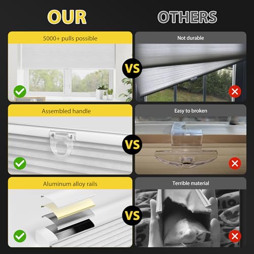 UNISHADES Top Down Bottom Up Cellular Shades, 33 5/8" W × 64" H, White by UNISHADES - Used condition - Image 4