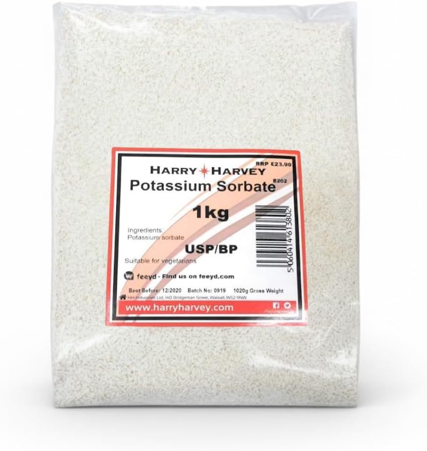 1kg Potassium Sorbate, E202 Back, Wine, Cake, Food Preservative. Fermentation Stopper, Stabiliser