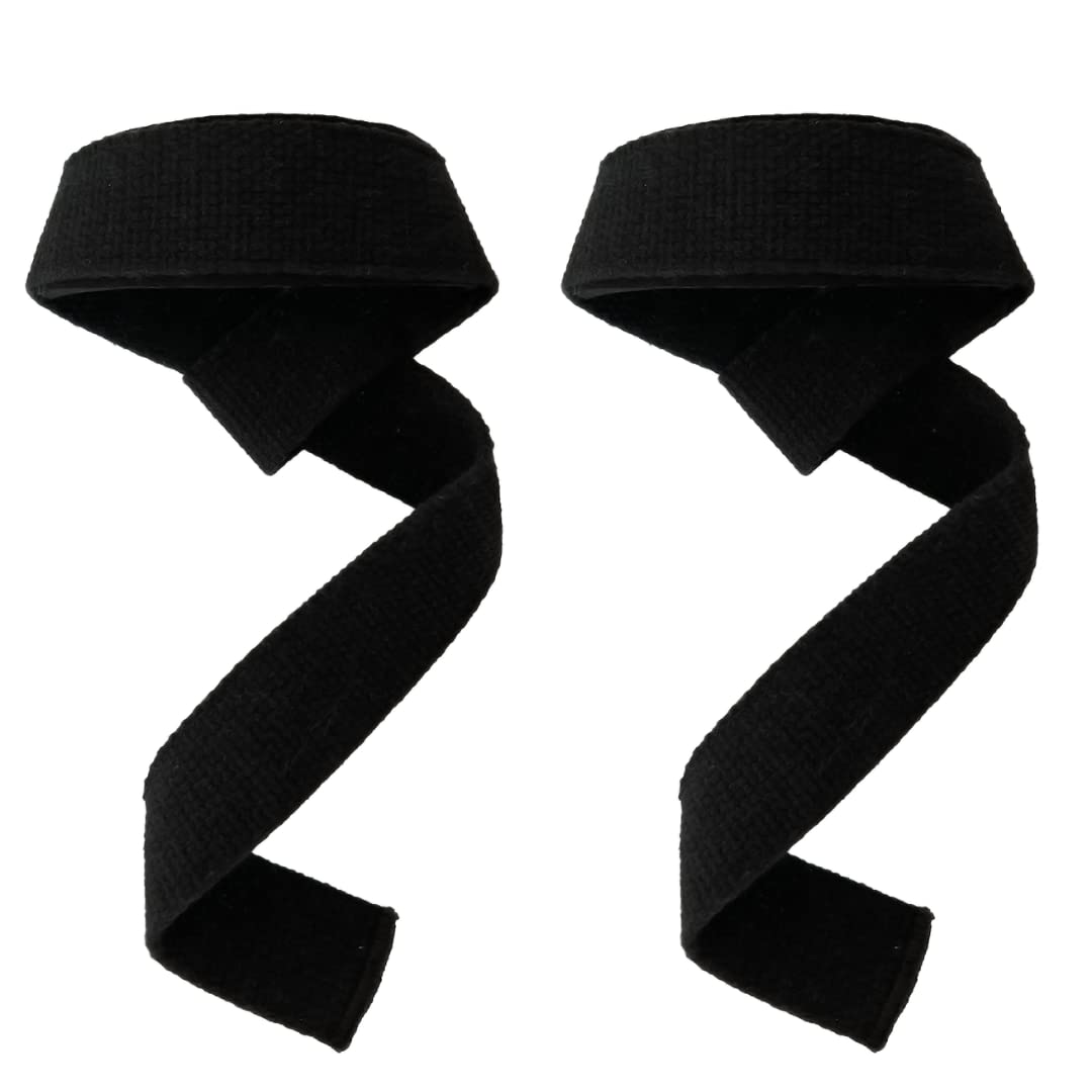 BII Fitness Cotton Weight Lifting Straps in Blue 21.5 Inch Deadlift Straps With Silicone Grip Prevent Grip Slip & Lift Heavier with a Solid Grip Perfect for Weightlifting, Bodybuilding, & Strength