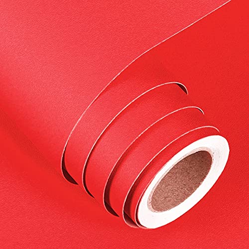 Image of WISDOM Solid Red Matte Wrap Vinyl Car & Bike Wrap Sheet Vinyl Car Wrap Sheet Roll Film Sticker Decal Sticker (24 inch x 360)