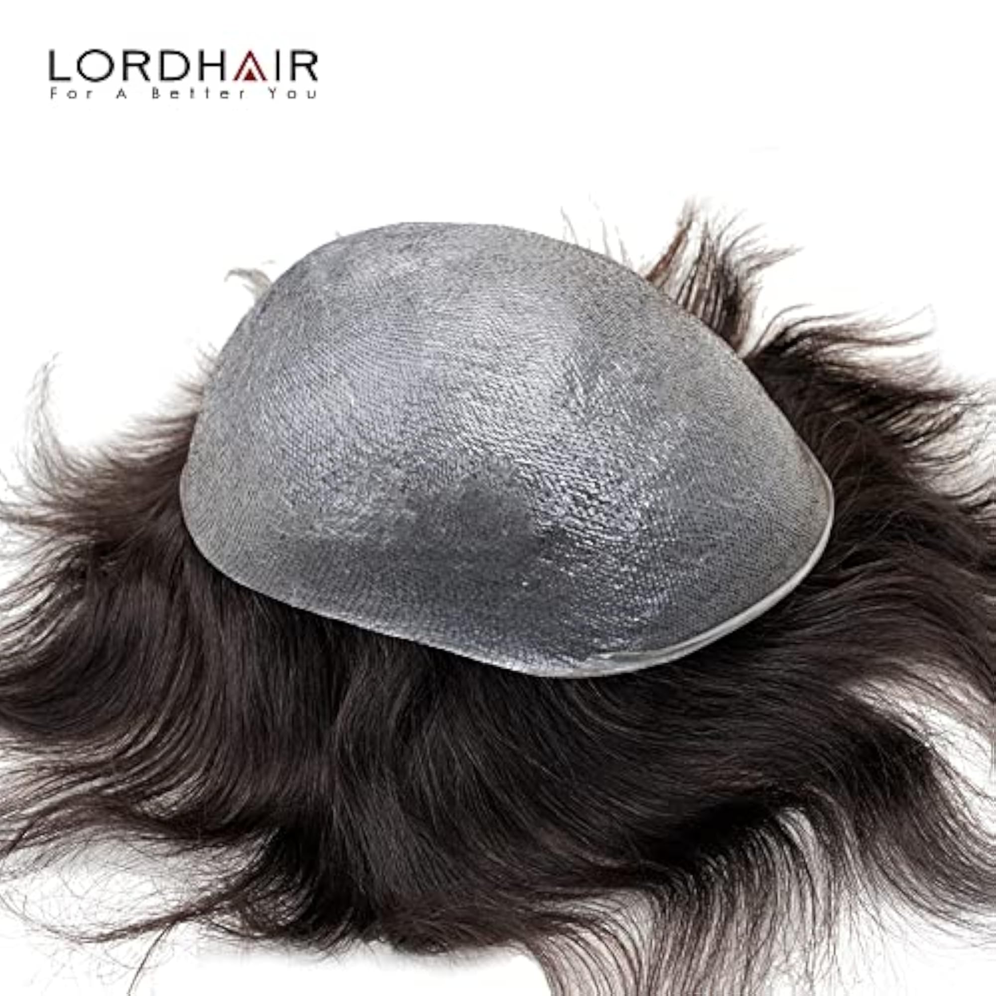 Men's Super Thin Skin Toupee, Off Black Color