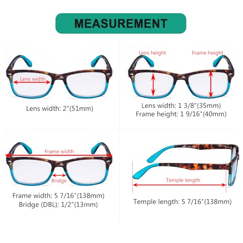 Image of Eyekepper Classic Vintage Style Reading Glasses Tortoise /Blue +2.50