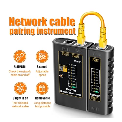 Comprobador de cable LAN M469D negro y herramienta de mantenimiento de red portátil 2