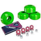 Cal 7 Skateboard Wheels and Bearings | 52mm 99A Wheel Set Combo (Green)
