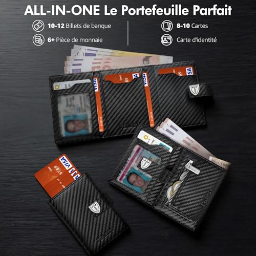 TENBST Portefeuille Homme - Ultra Porte Carte Homme avec RFID & Monnaie – vue 2