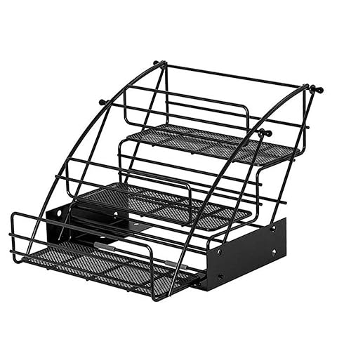3 Tier Pull Down Cabinet Shelf Organizer for Kitchen, Maximize Upper Cabinet Space with Easy Access Sliding Spice Rack