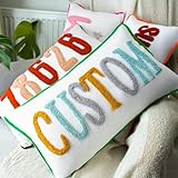 Home Decor Punch Needle Embroidered Custom Pillow, Personalized Gift, Graduation Gift, Dorm Room Decor, Kids Room Decor, Monogram Pillow