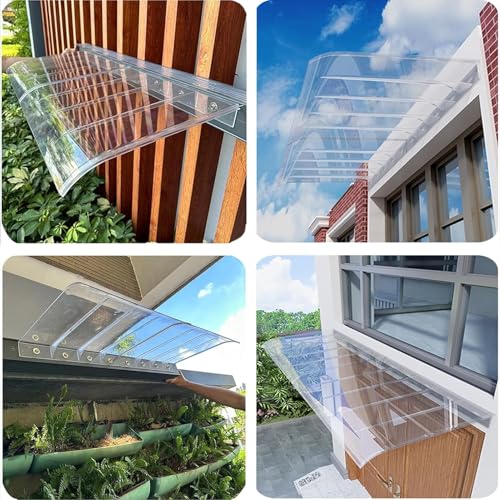 Auvent en polycarbonate transparent contre les infiltrations de pluie de porte - 5