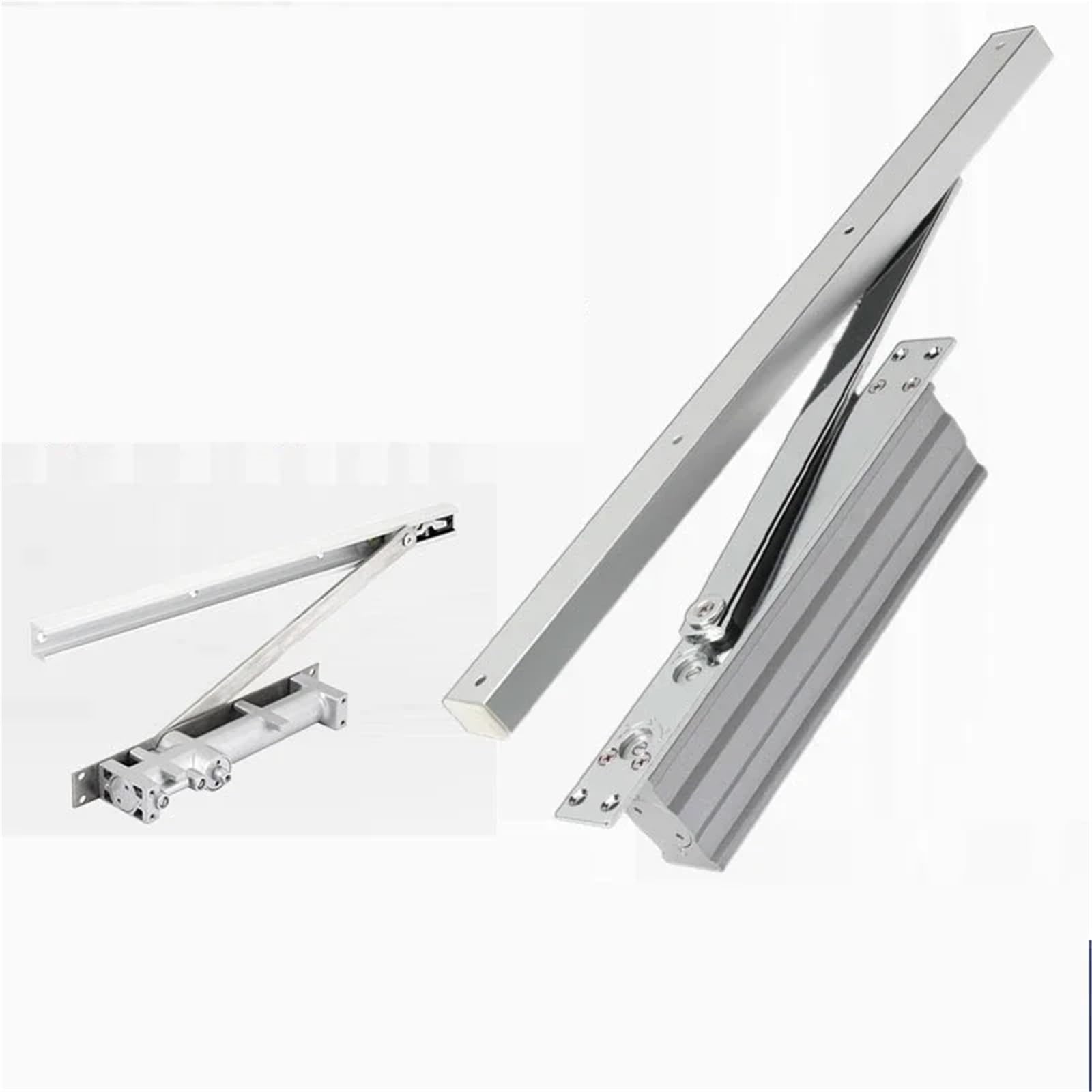 2 pezzi for la casa Hardware quadrato in lega di alluminio porta a scomparsa più vicino con buffer nascosto incorporato chiudiporta in legno Per Porte(Round concealed)