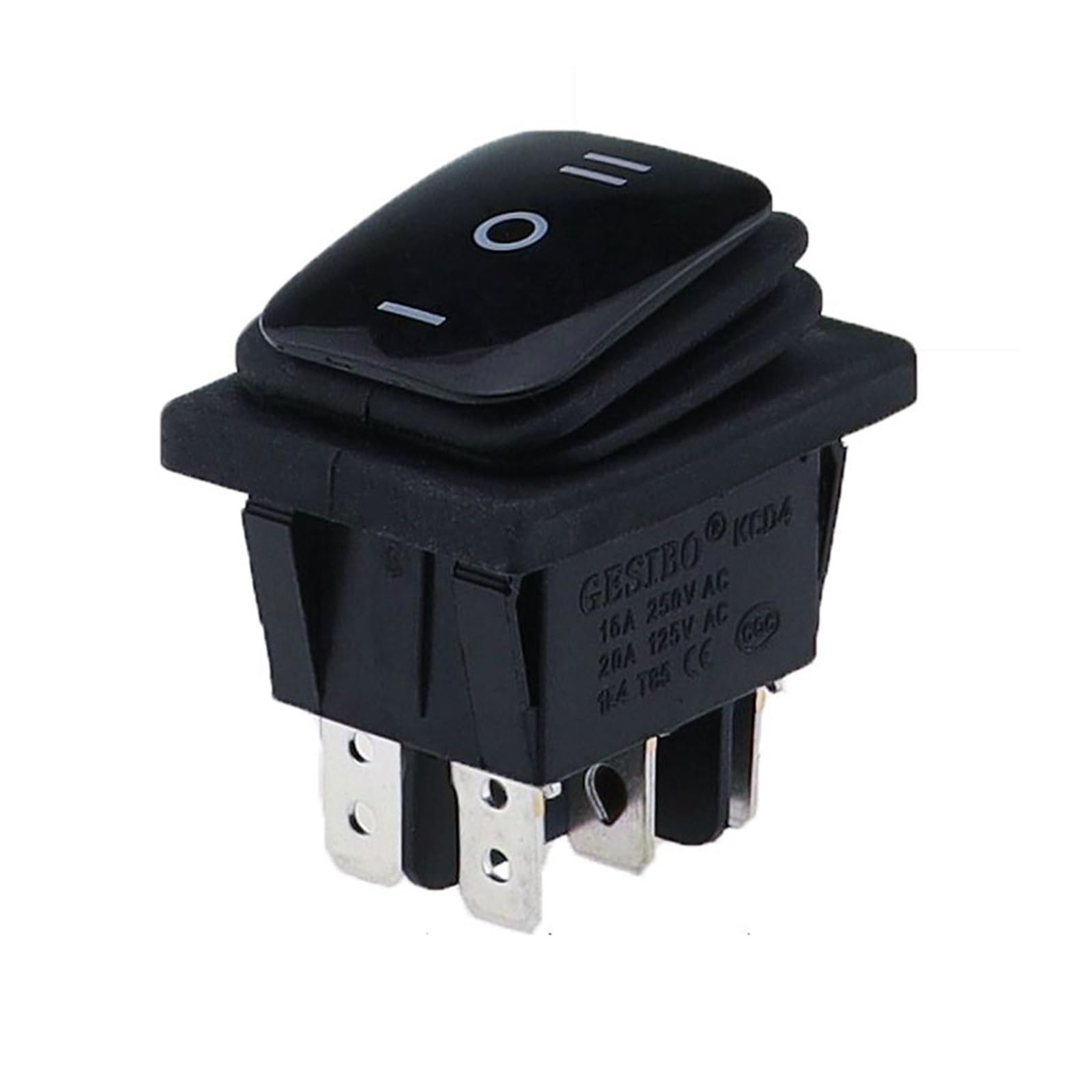 ZHGUIMING 1 interruptor basculante momentáneo (encendido)-apagado-(encendido) resistente al agua de 6 pines con bloqueo de 3 posiciones ON-OFF-ON(Blu)