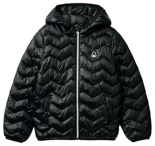 United Colors of Benetton Chaqueta 21incn04u, Negro, 130 cm para Niñas