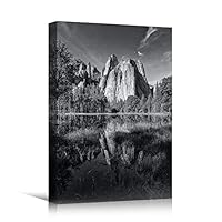 Canvas Wall Art Expressive Landscape Chic Dramatic Duotone Hallway Landscape Mountain Photography - 12x18 inches